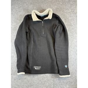 VINTAGE Kuhl 1/4 Zip Pullover Sweater Womens XS Black Fleece Outdoor Hiking